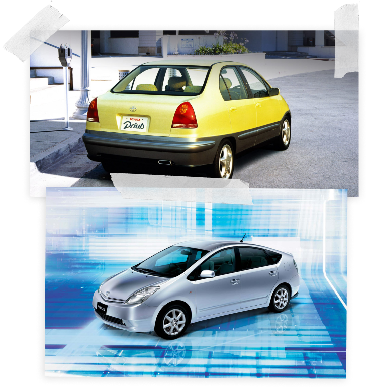 Image of the Toyota prius prototype and Photo of the Toyota Prius 2nd generation