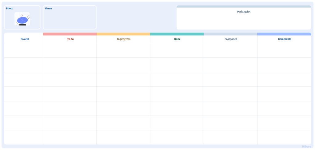 Preview of Personal planner board template