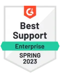 Badge Best Support from G2 to iObeya, the Lean and Agile platform
