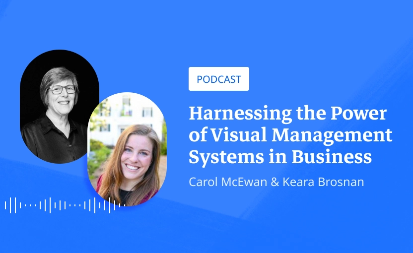Visual to illustrate the podcast with Carol McEwan Harnessing the power of Visual Management Systems in Business with iObeya plateform