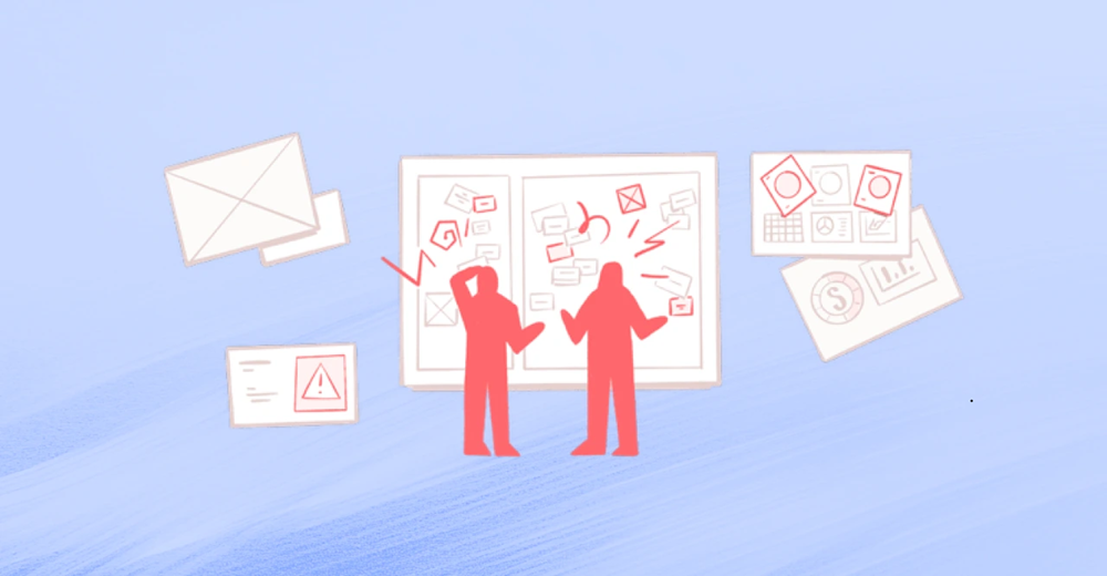Obeya visual management board overcrowded with sticky notes creating confusion for the team